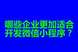 哪些企業(yè)更加適合開發(fā)微信小程序？